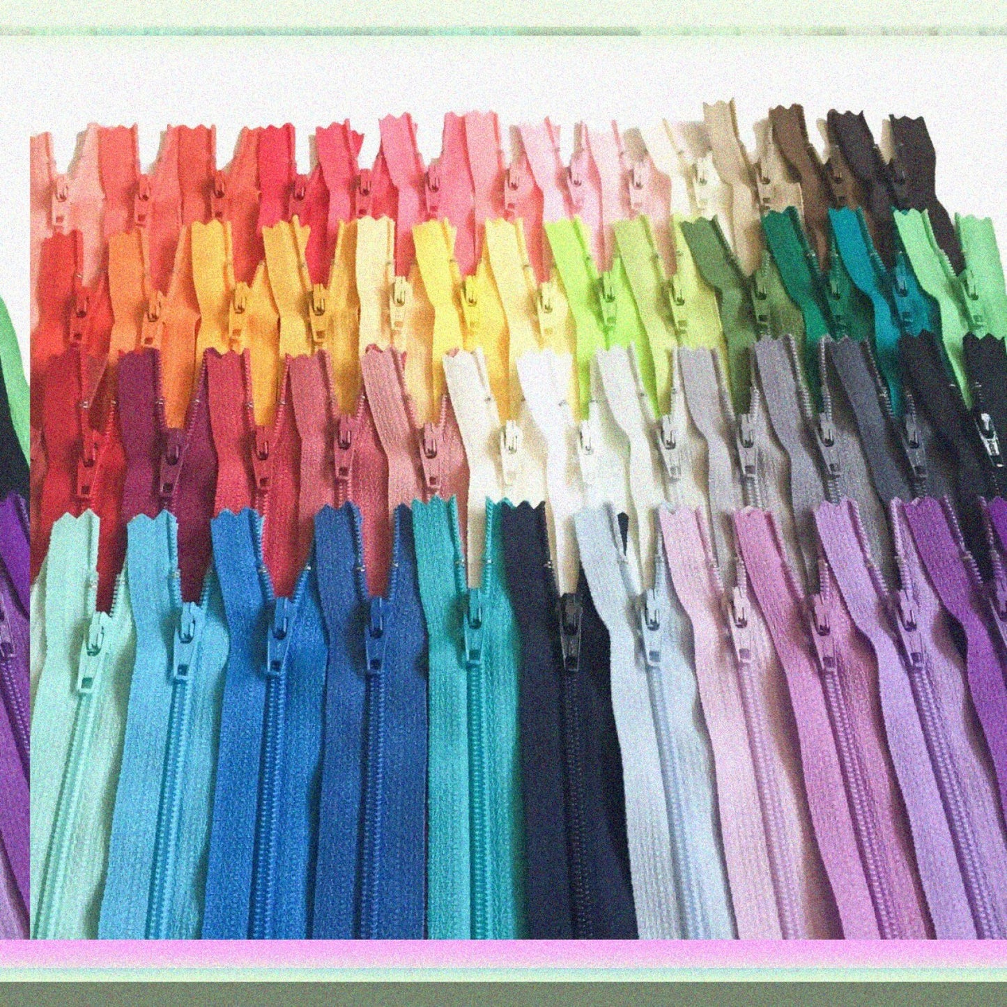 10 Inch Assorted Colors Nylon Zippers Set of 110