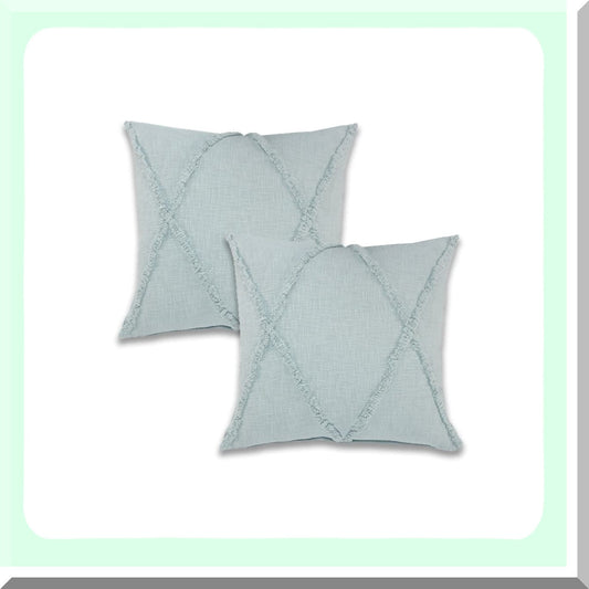 CottonSquare Pillow Covers - Set of 2 | Soft & Durable Pillow Cases | Breathable Fabric | Square Shape | Decorative Bedding Accessories