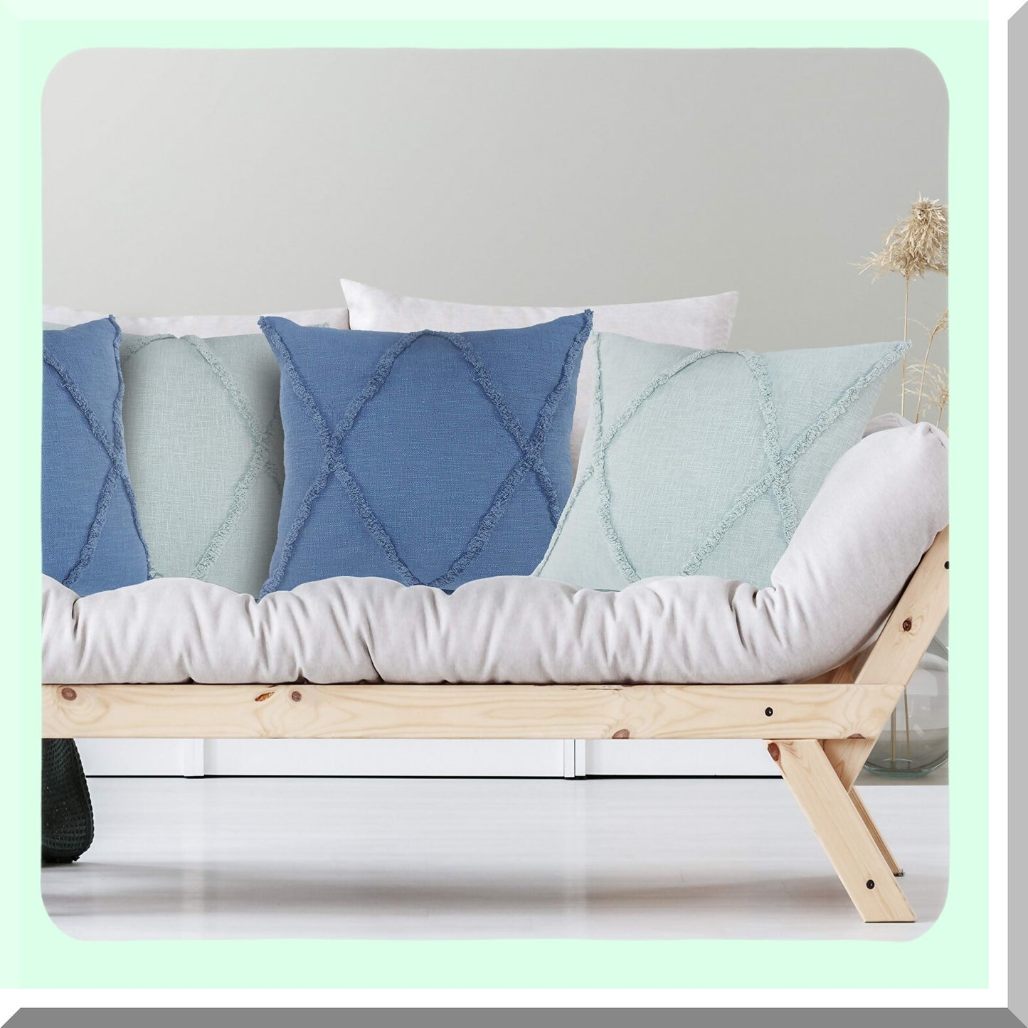 CottonSquare Pillow Covers - Set of 2 | Soft & Durable Pillow Cases | Breathable Fabric | Square Shape | Decorative Bedding Accessories