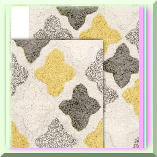 2-Piece Cotton Bath Rug Set 21"x34" & 17"x24"