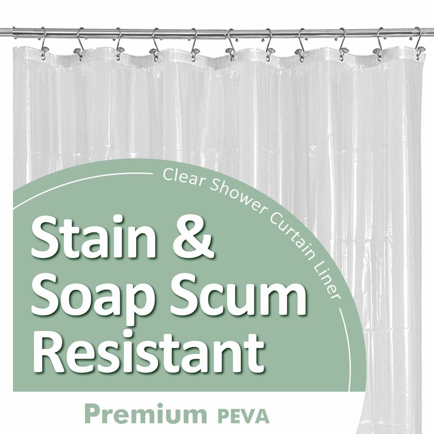 Plastic Shower Liner Clear PEVA 72"