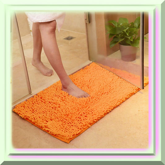 Plush Chenille Bath Rug 16" x 24" Orange