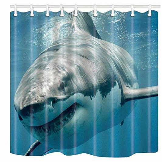 Ocean Shark Nautical Shower Curtain 69x70in