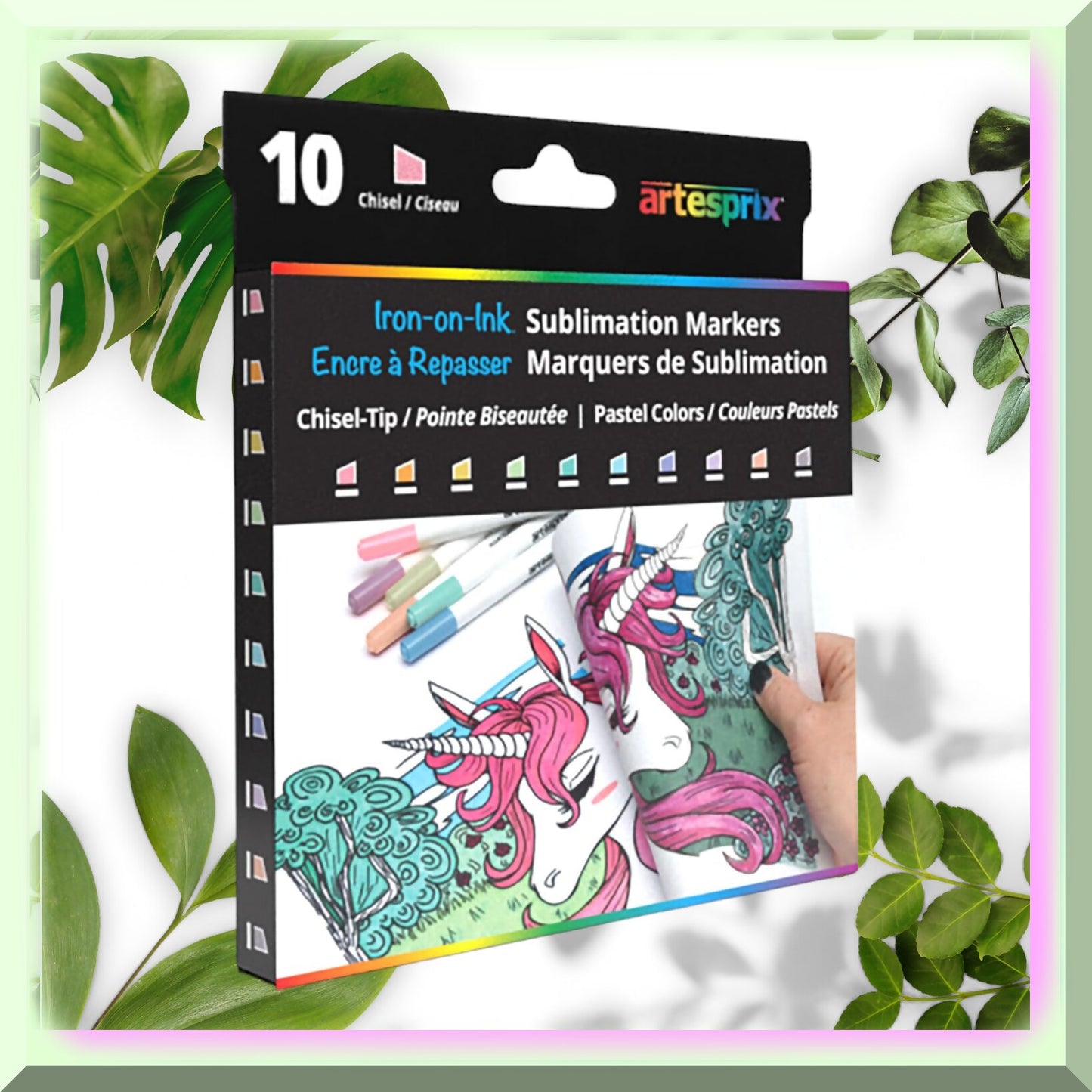 SubliDraw Pastel Palette: 10 Chisel Tip Sublimation Markers