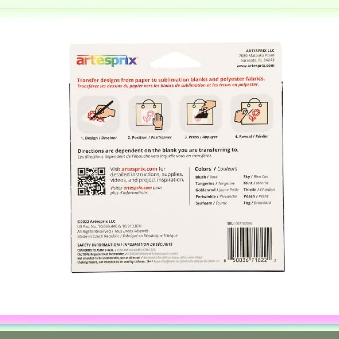 SubliDraw Pastel Palette: 10 Chisel Tip Sublimation Markers