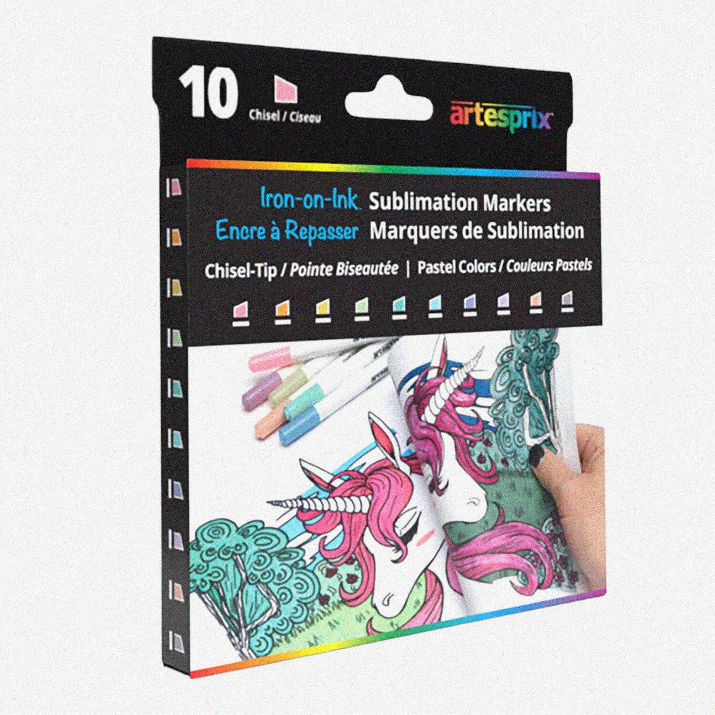 SubliDraw Pastel Palette: 10 Chisel Tip Sublimation Markers