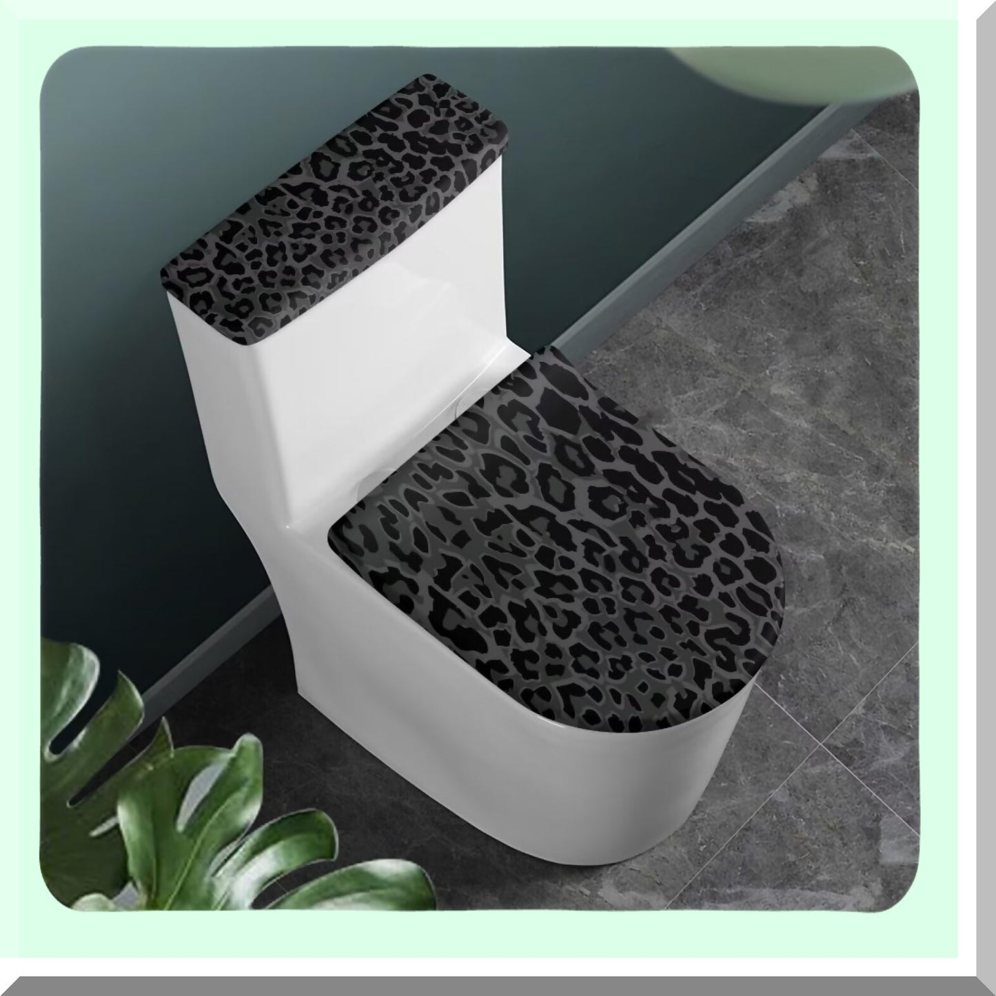 Black Leopard Print 2-Piece Tet Cover Set