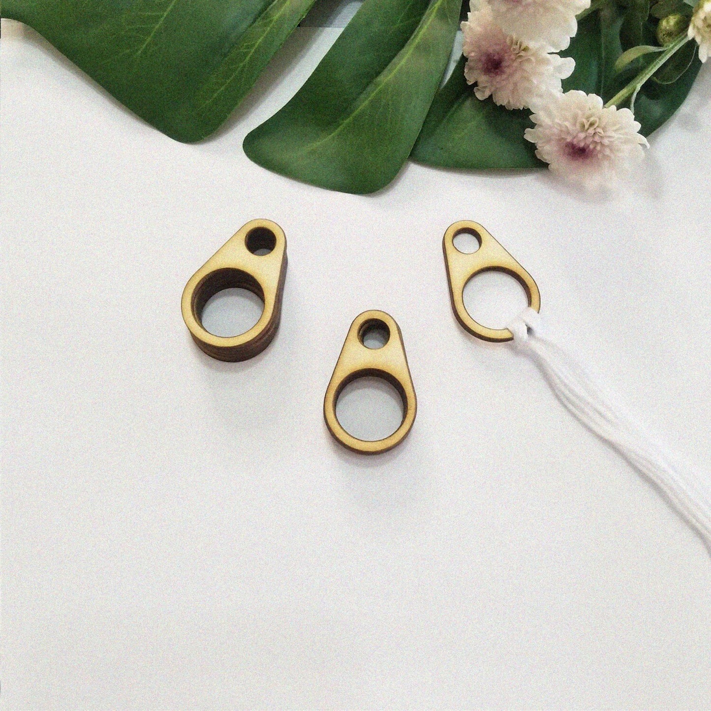 Wood Thread Drops, 20PCS