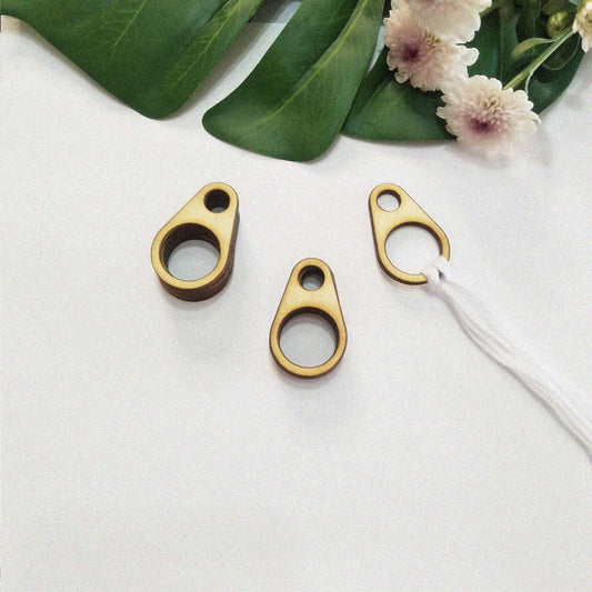 Wood Thread Drops 20PCS