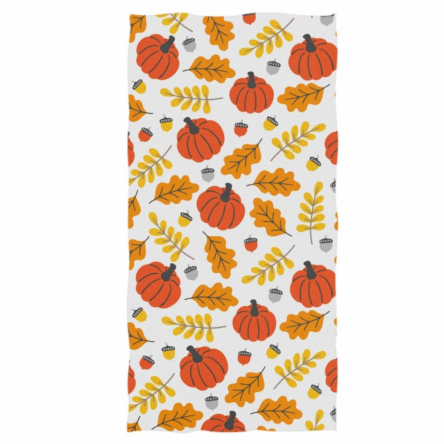 Fall Autumn Pumpkin Leaves Hand Towels 16x30 in