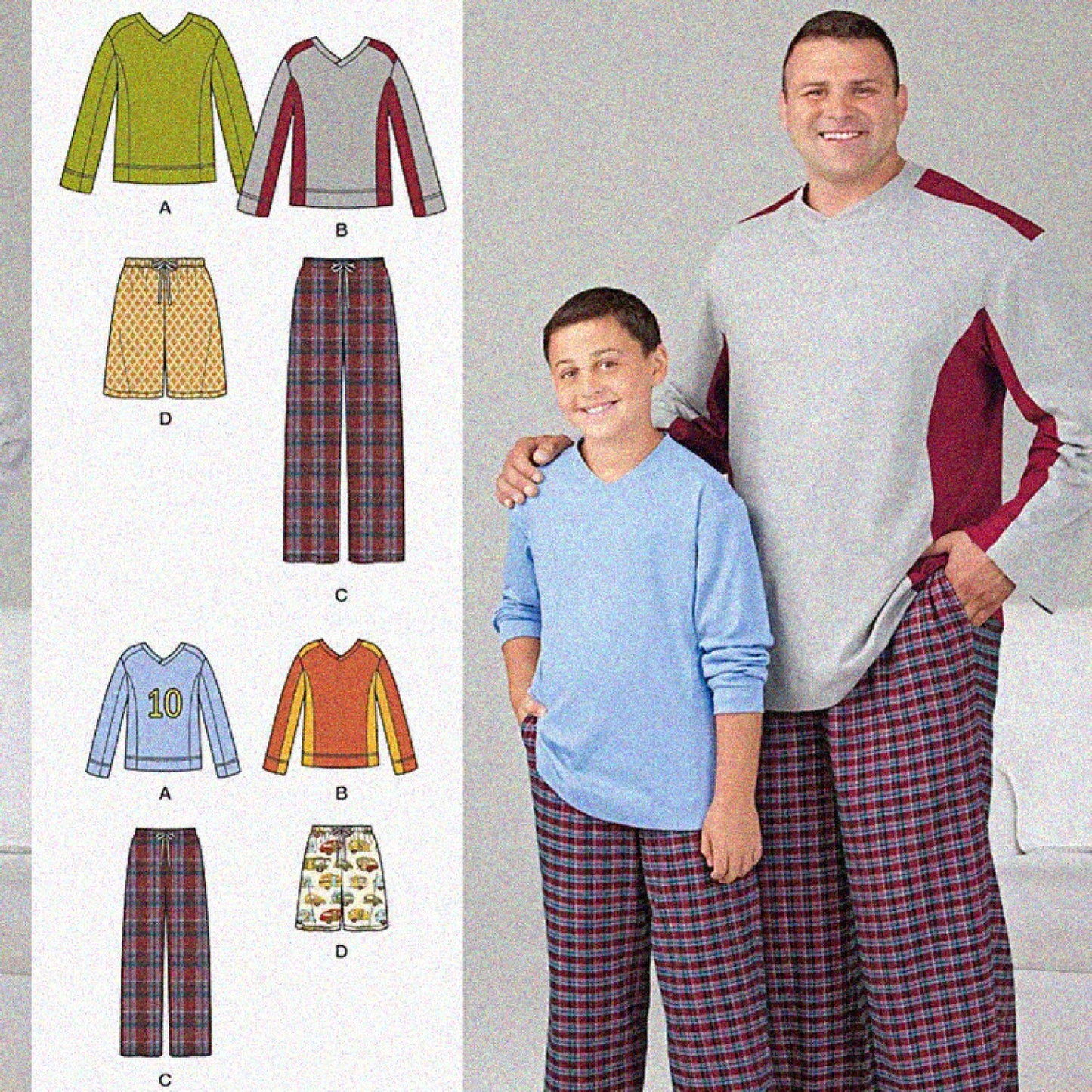 EasyFit Pajama Pattern Set for Husky Boys and Tall Men