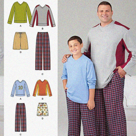 EasyFit Pajama Pattern Set for Husky Boys and Tall Men