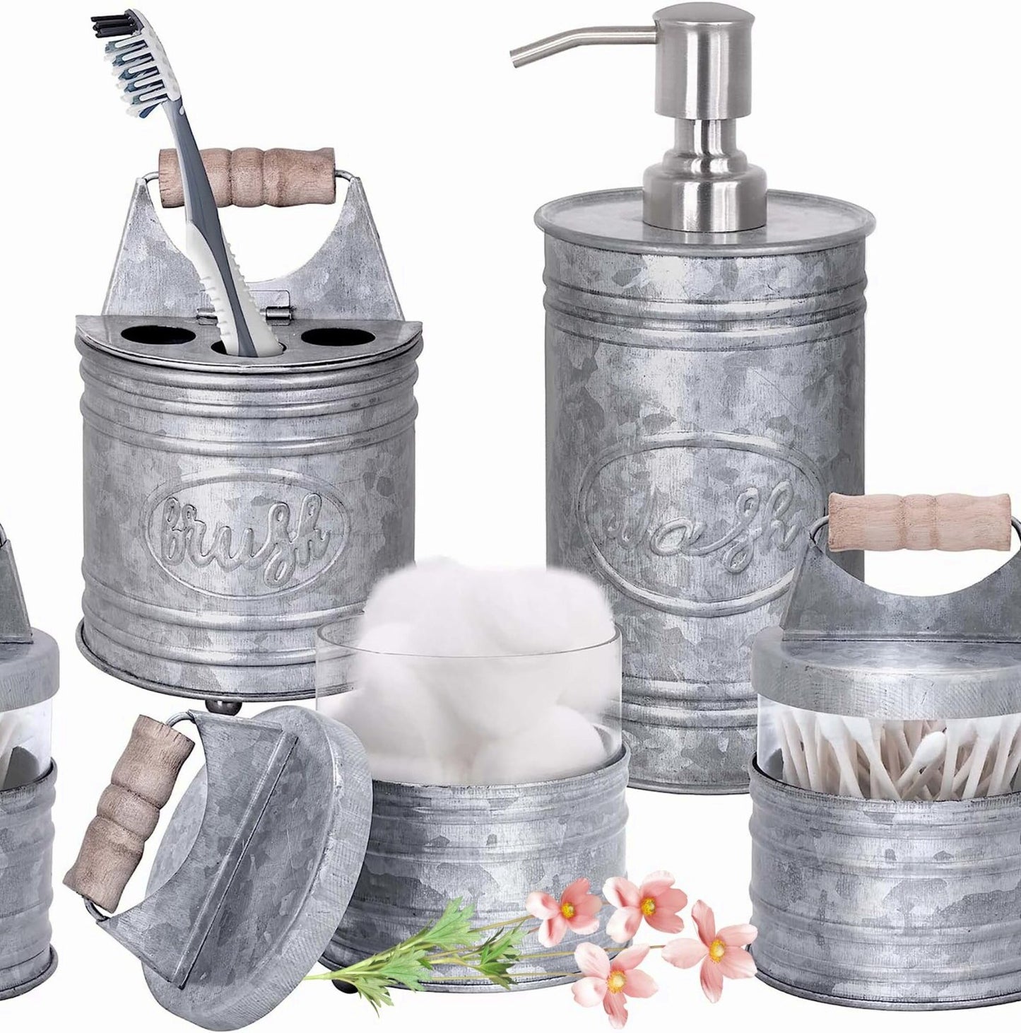 Rustic Bathroom Accessories Set 4 Pieces