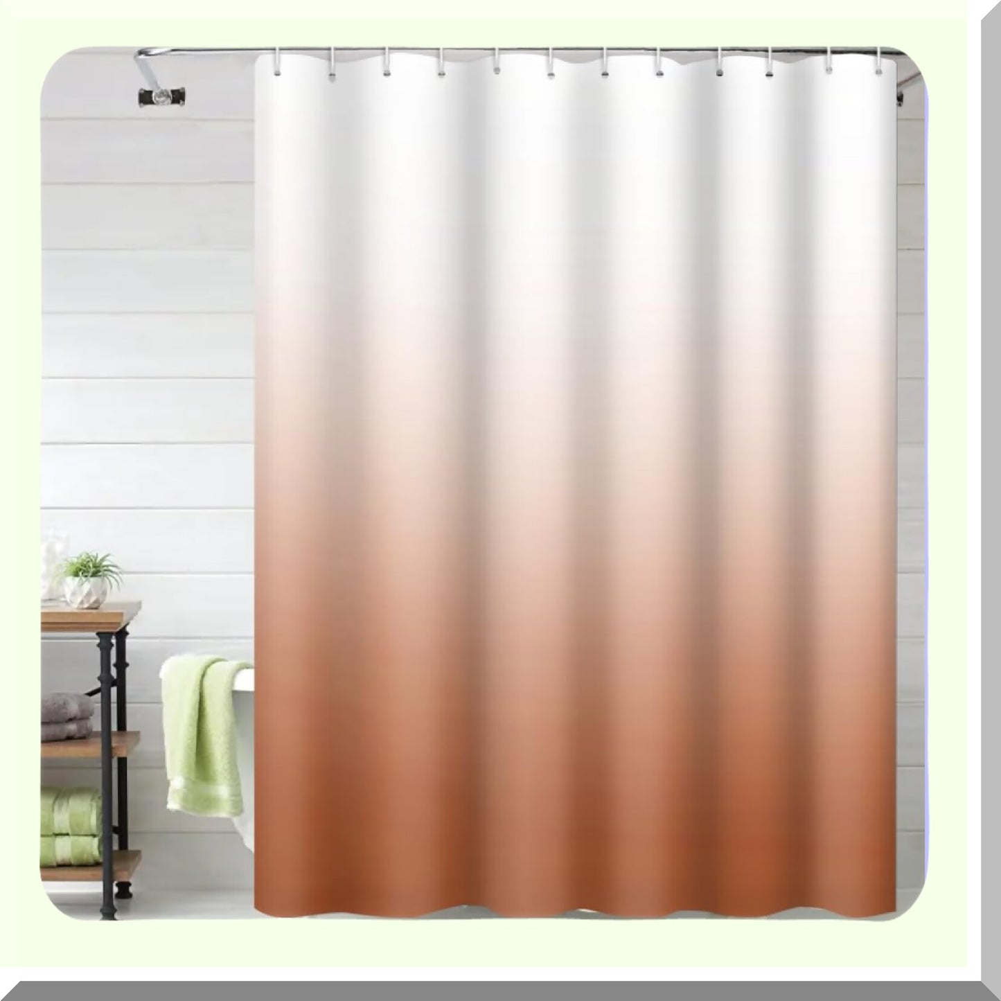 Chocolate Ombre Shower Curtain 60W x 72H Polyester Waterproof