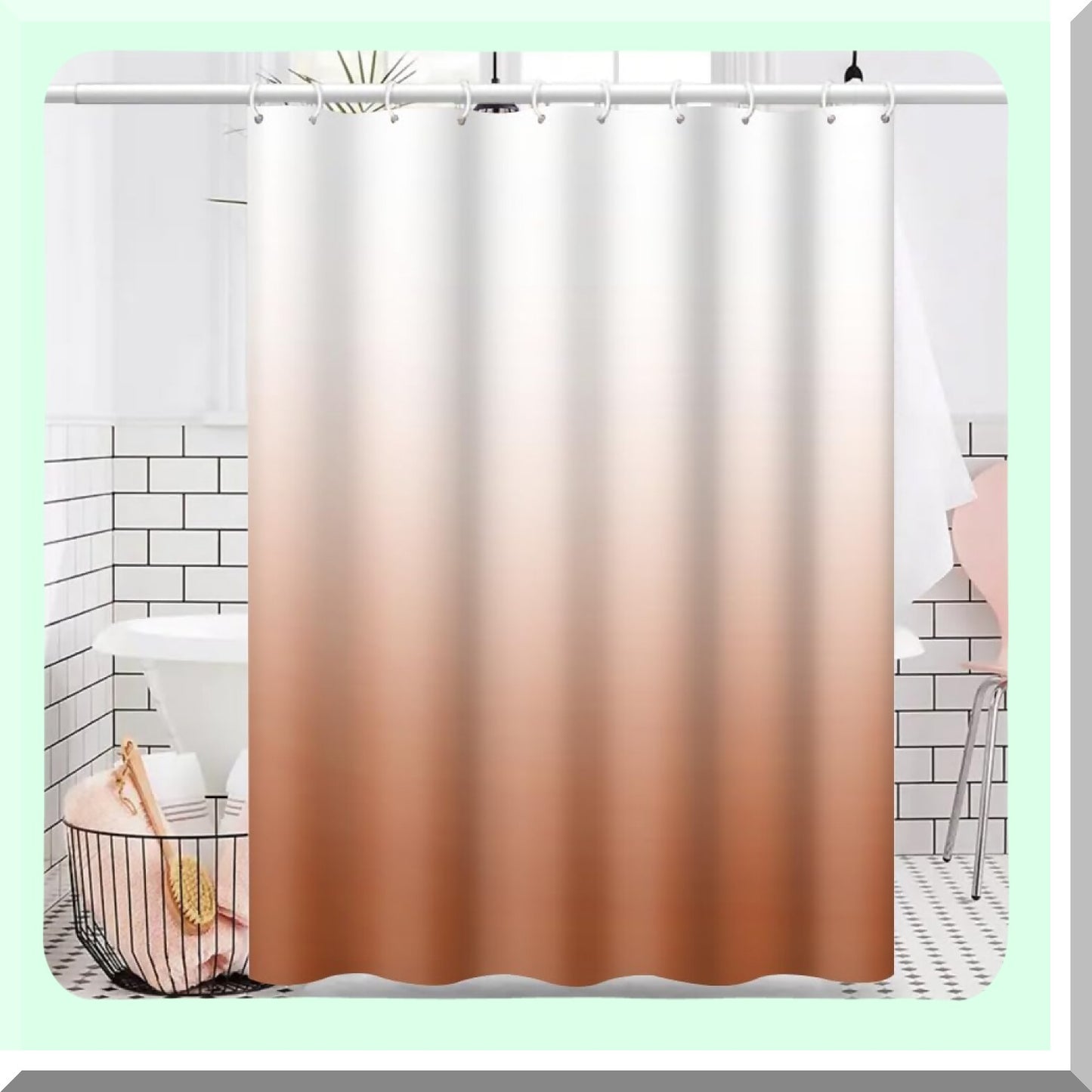 Chocolate Ombre Shower Curtain 60W x 72H Polyester Waterproof