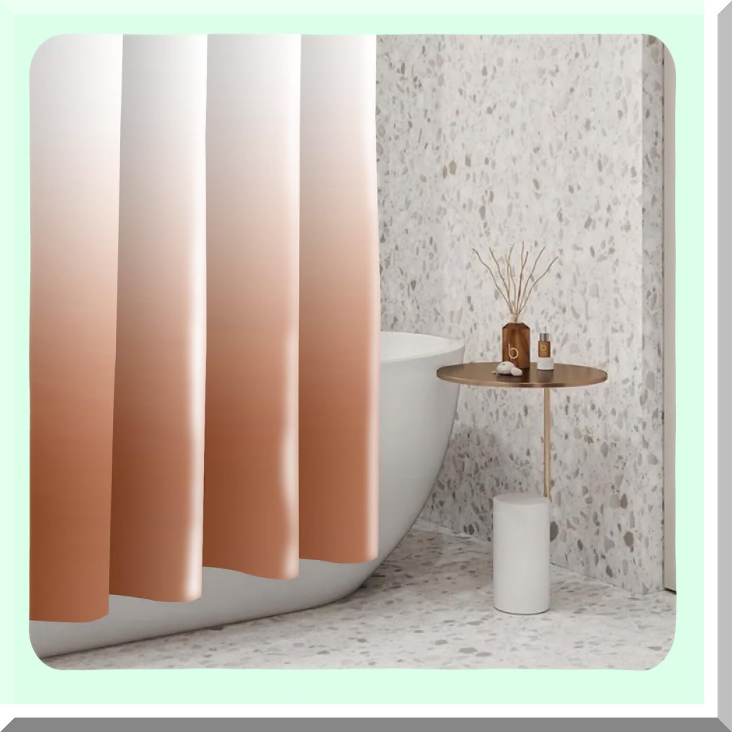 Chocolate Ombre Shower Curtain 60W x 72H Polyester Waterproof