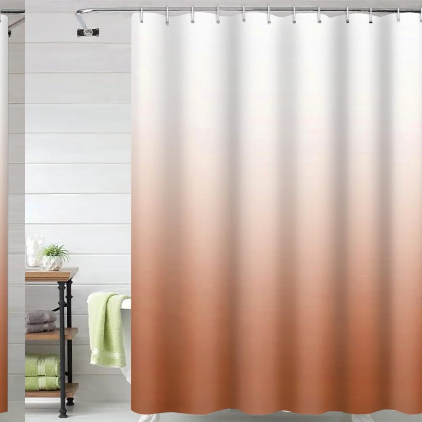 Chocolate Ombre Shower Curtain 60W x 72H Polyester Waterproof