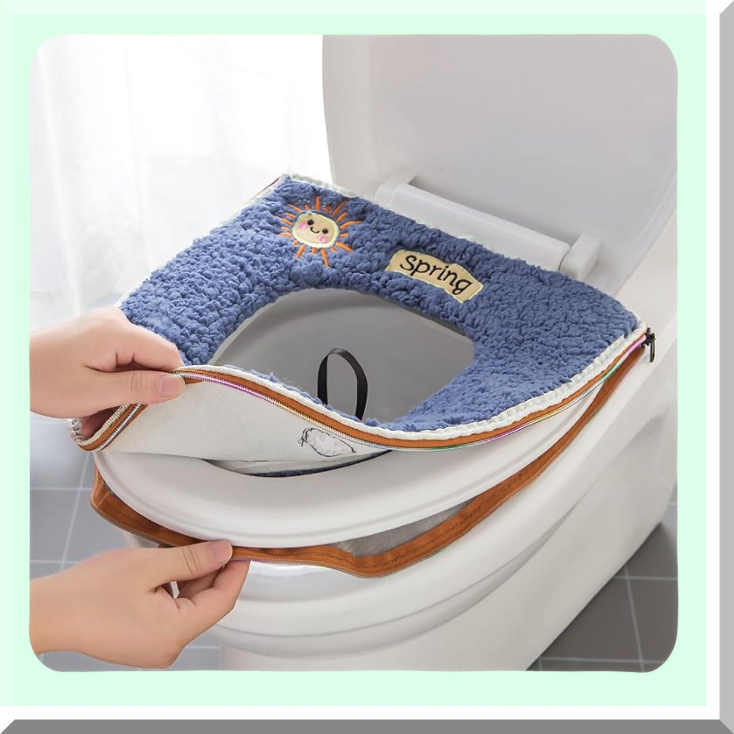 2Pcs Waterproof Toilet Seat Cushions with Loops