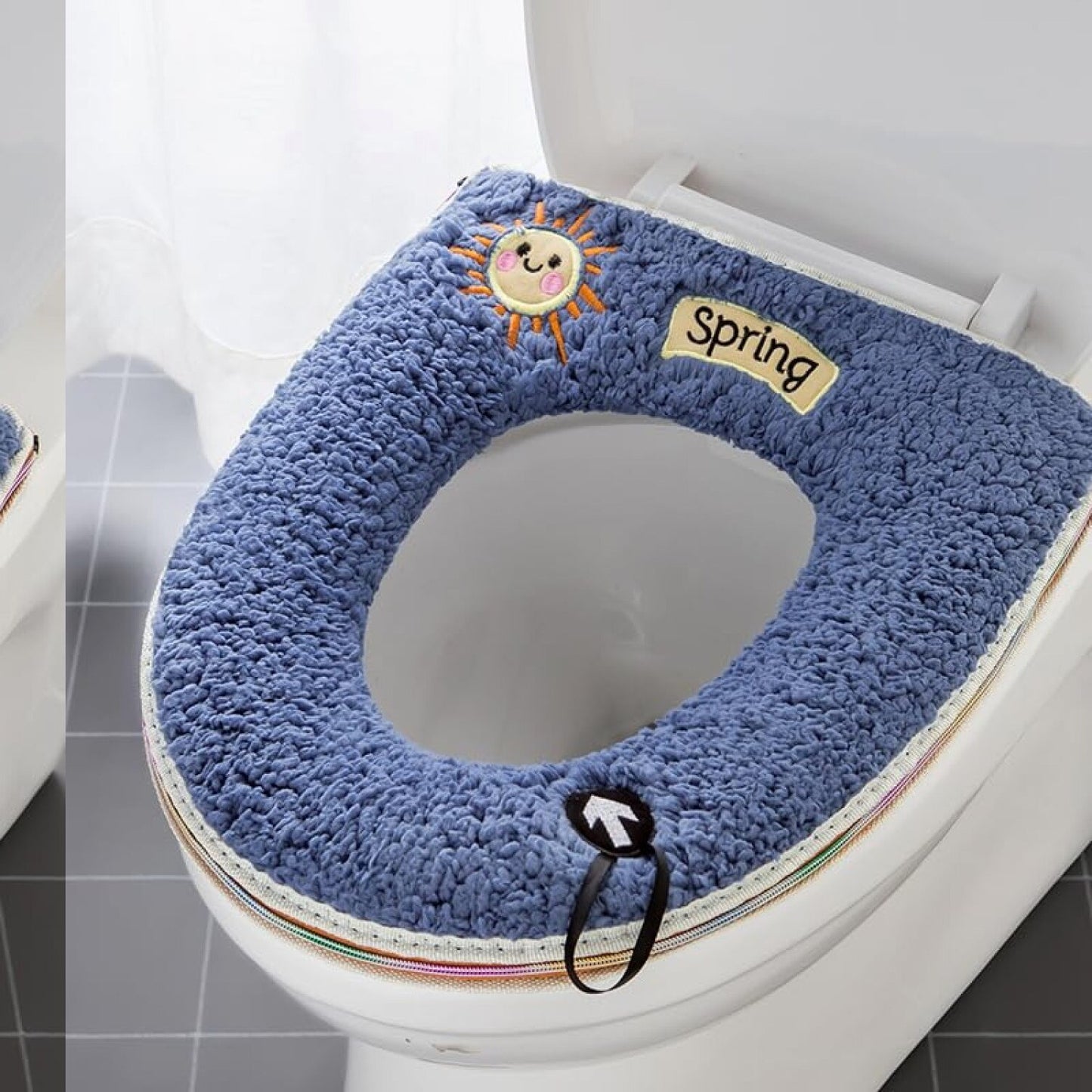 2Pcs Waterproof Toilet Seat Cushions with Loops