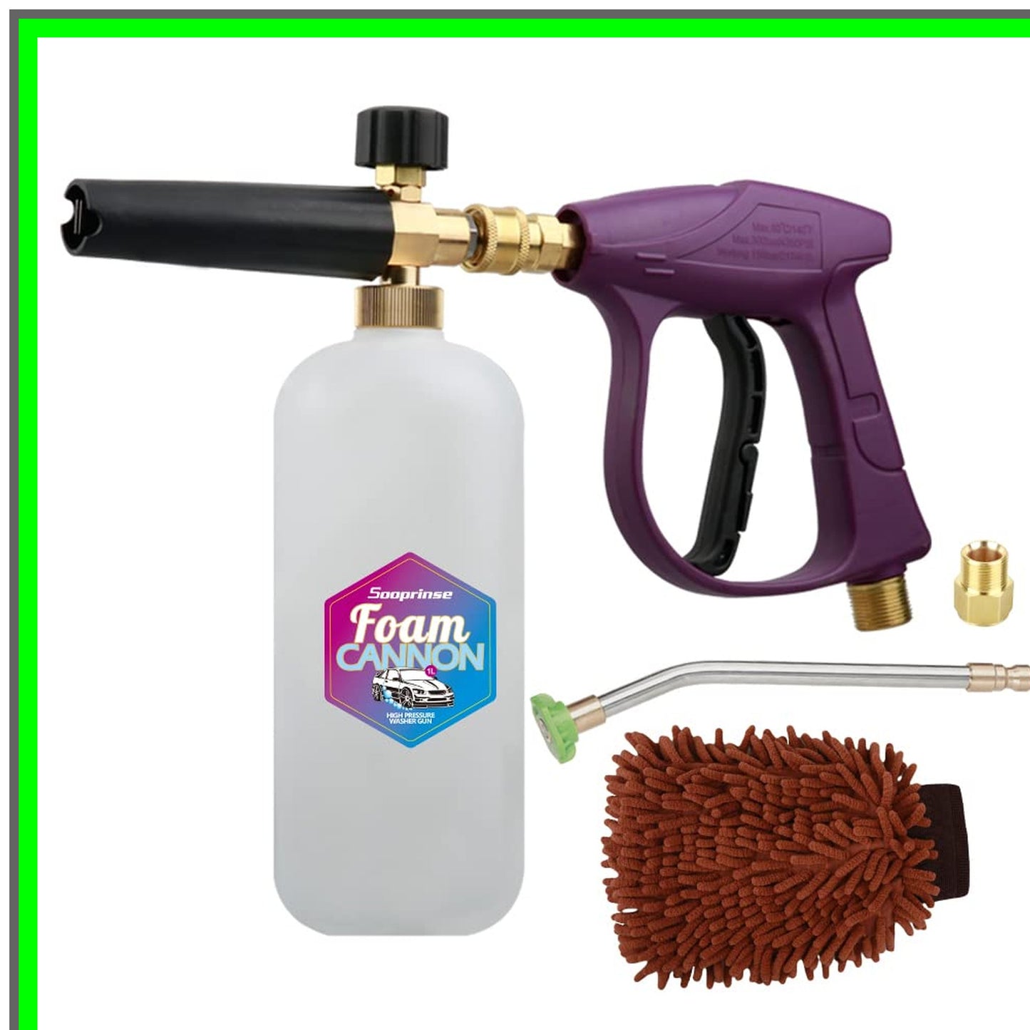 Foam Cannon Pro Kit for Pressure Washer with Gutter Cleaner Wand