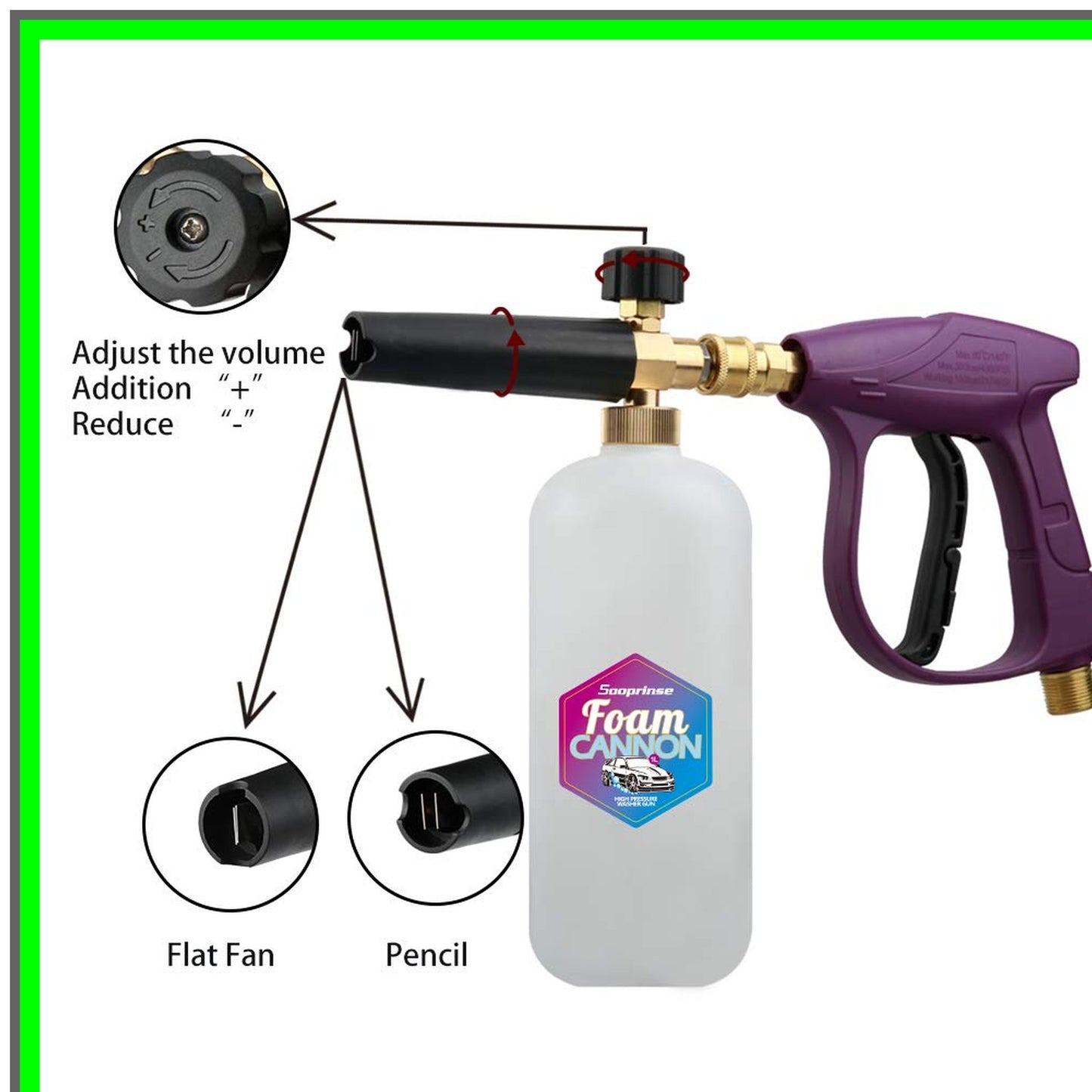 Foam Cannon Pro Kit for Pressure Washer with Gutter Cleaner Wand