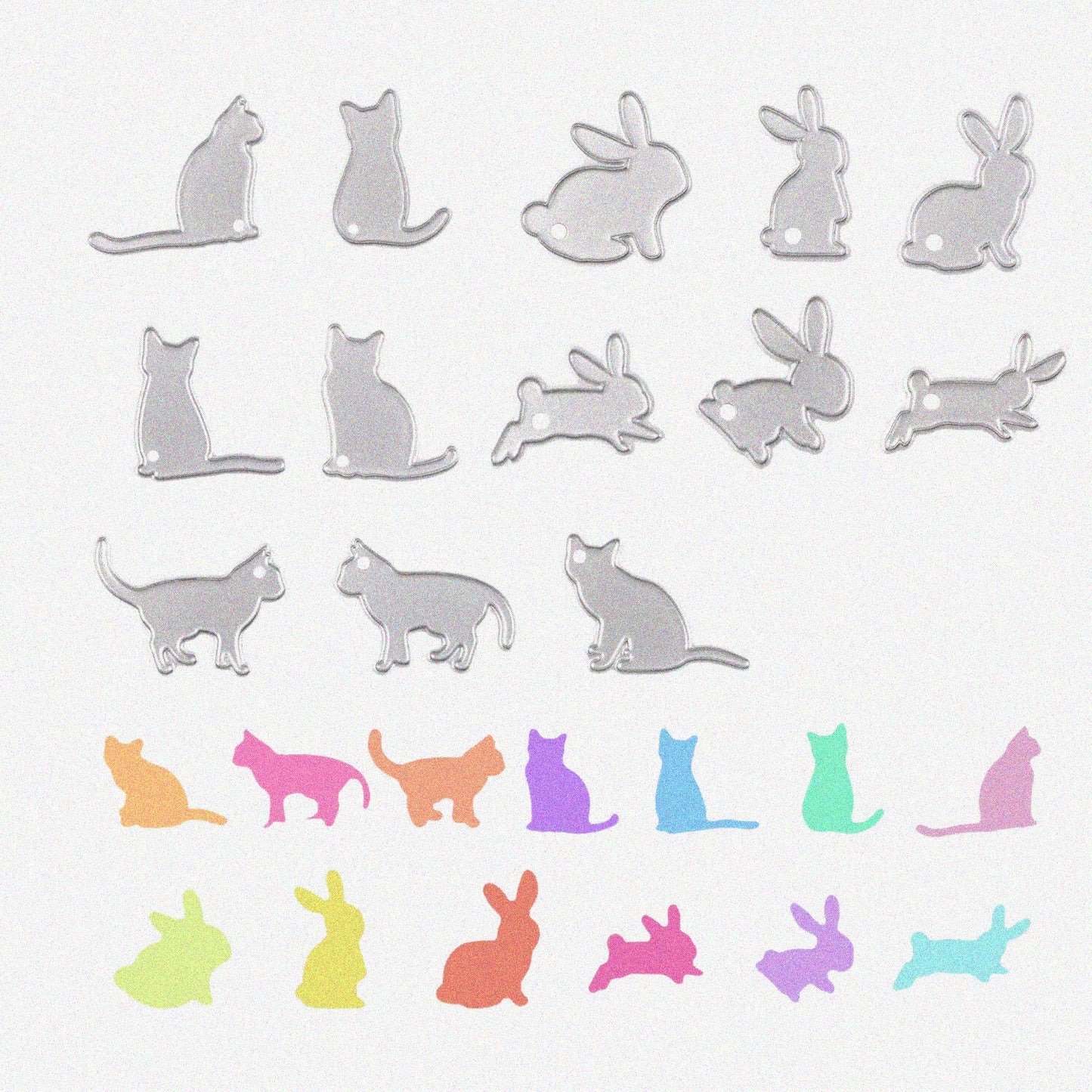 13 PCS Metal Rabbit Cat Cutting Dies for Scrapbooking and Card Making