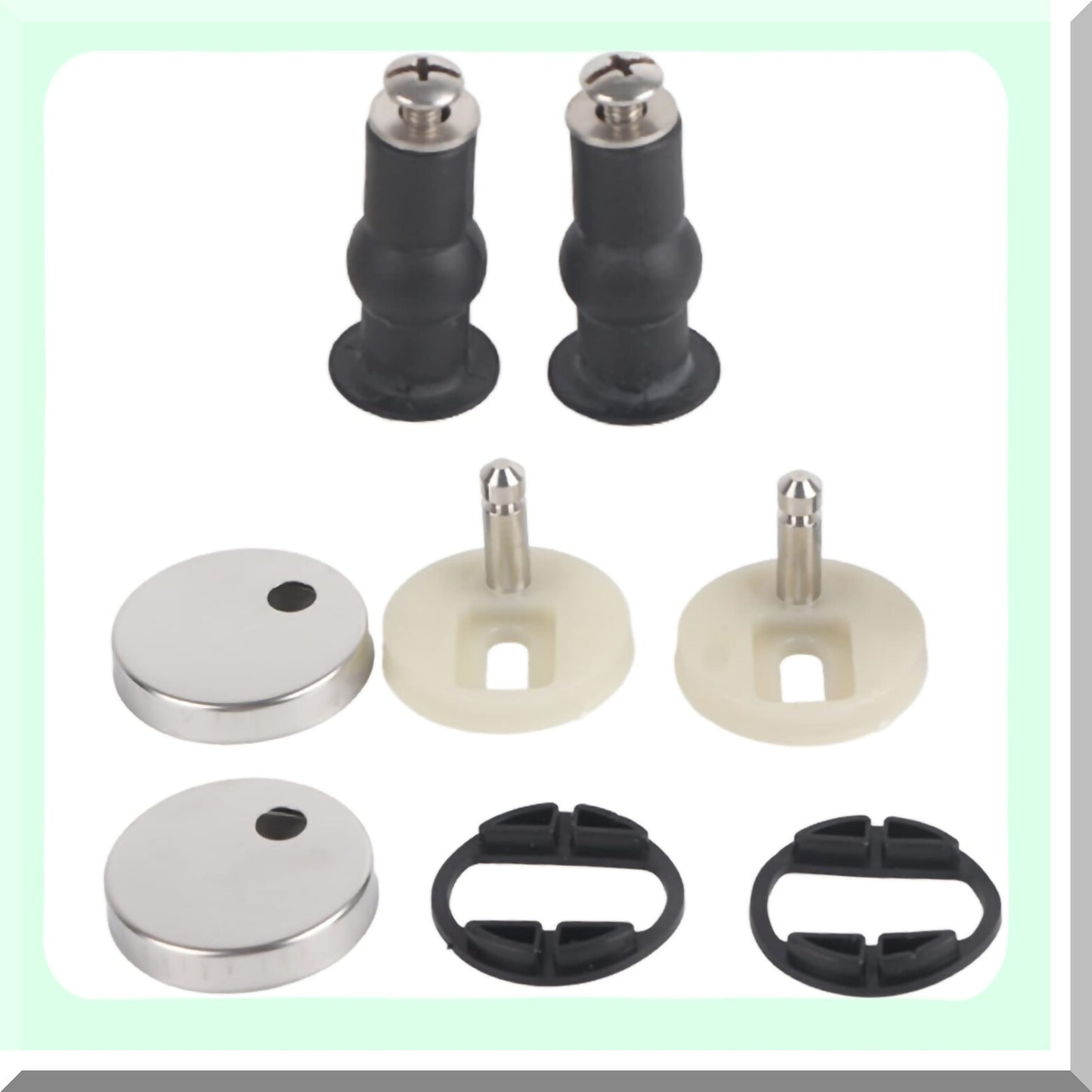 Tet Seat Hinge Fixings Kit 75x45mm with Rubber Back