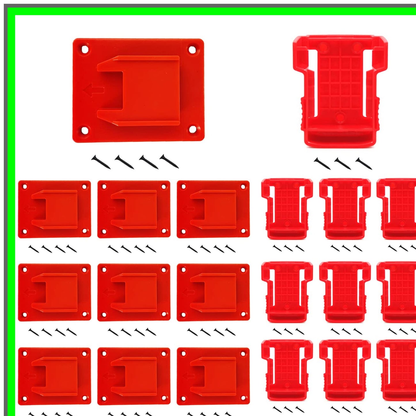 Milwaukee M18 Tool and Battery Holder Mounts Set - 20pcs Red Storage Solution