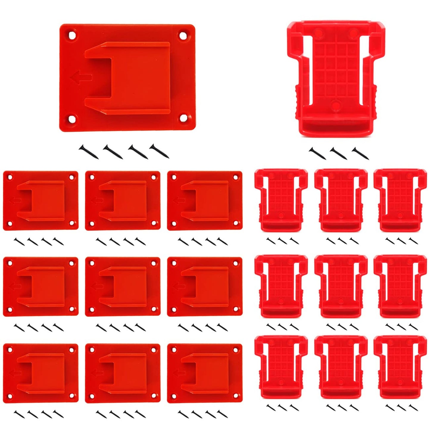 Milwaukee M18 Tool and Battery Holder Mounts Set - 20pcs Red Storage Solution