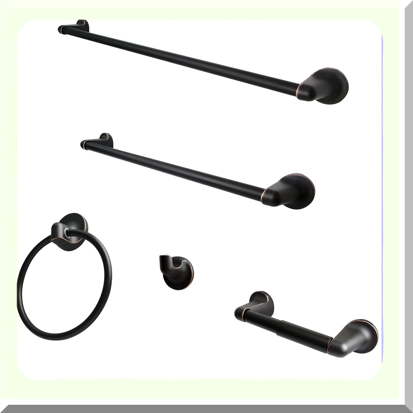 5-Piece Bathroom Hardware Set Rubbed Bronze