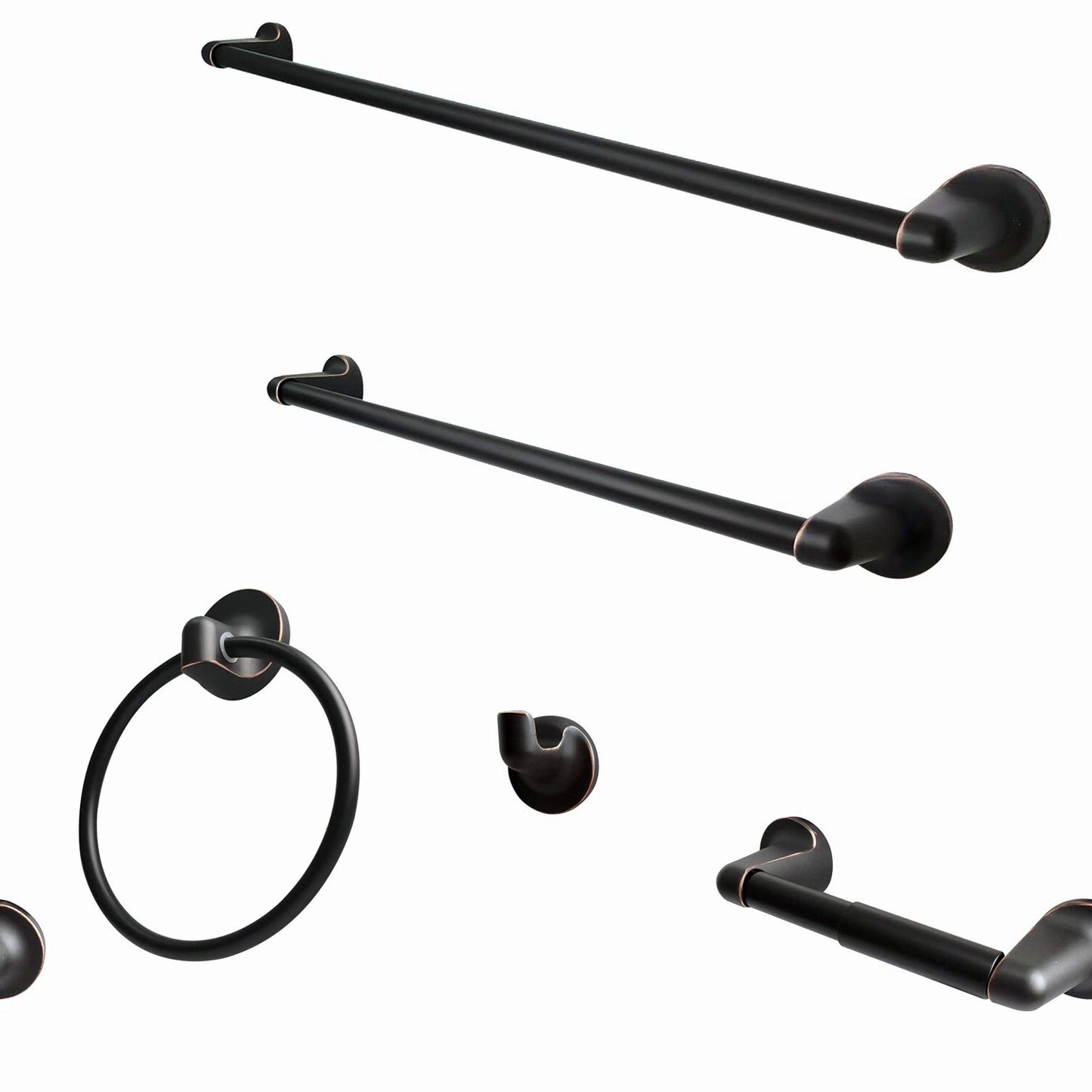 5-Piece Bathroom Hardware Set Rubbed Bronze