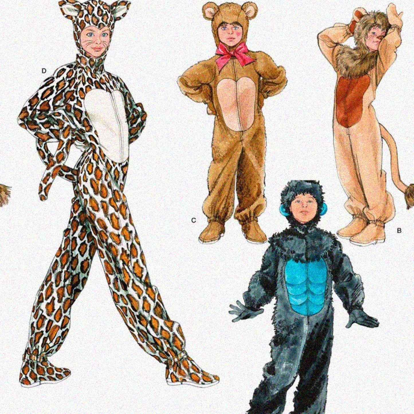 Animal Costume Sewing Patterns for Kids XS-L