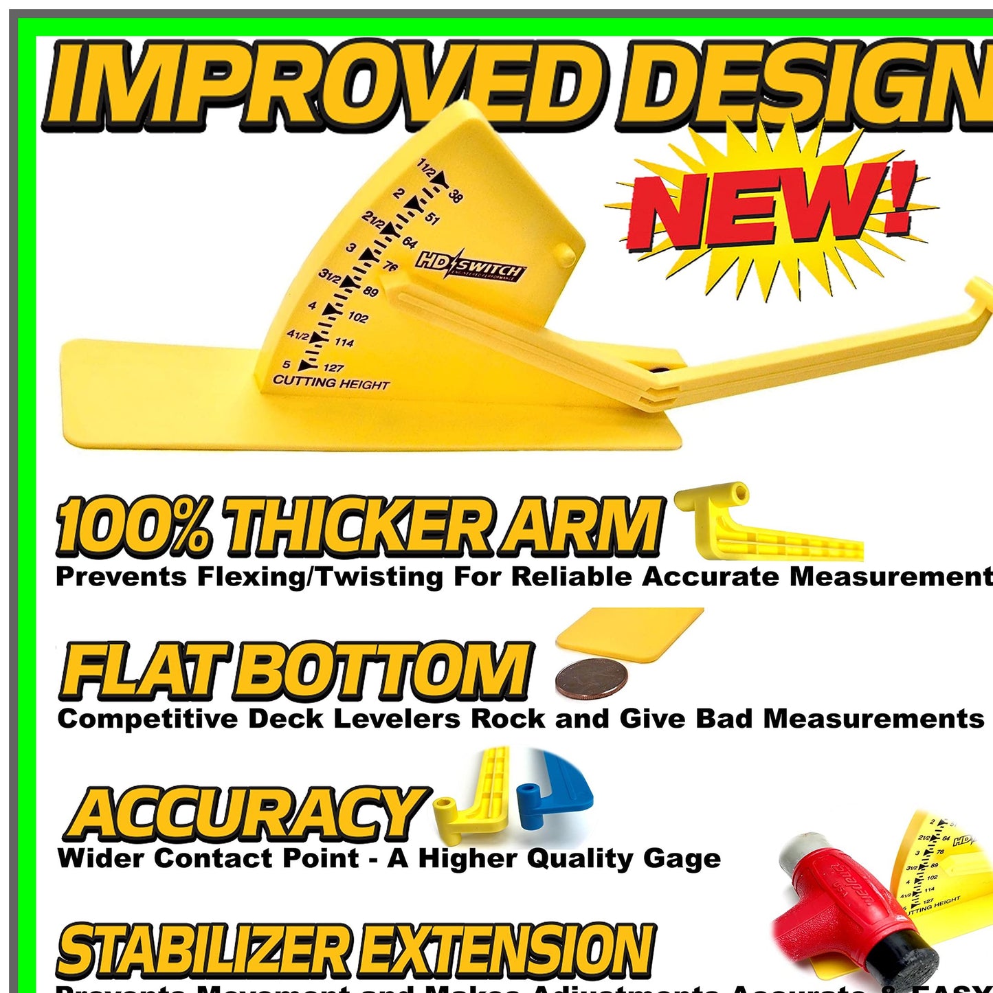 Precision Deck Blade Leveling Gauge for Zero Turn Lawn Mowers