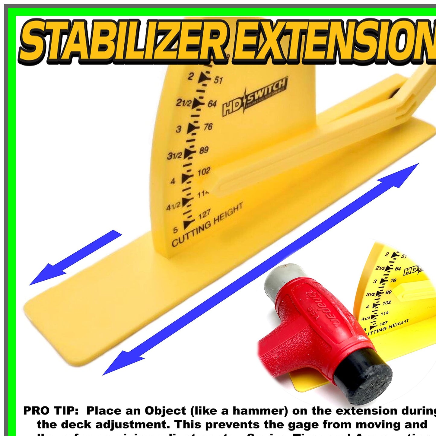 Precision Deck Blade Leveling Gauge for Zero Turn Lawn Mowers