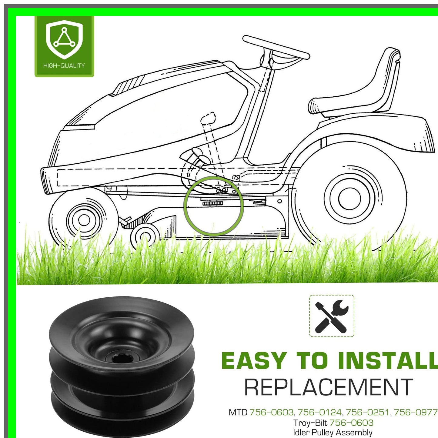 Deck Spindle Pulley Replacement for Troy-Bilt MTD Models 756 Series