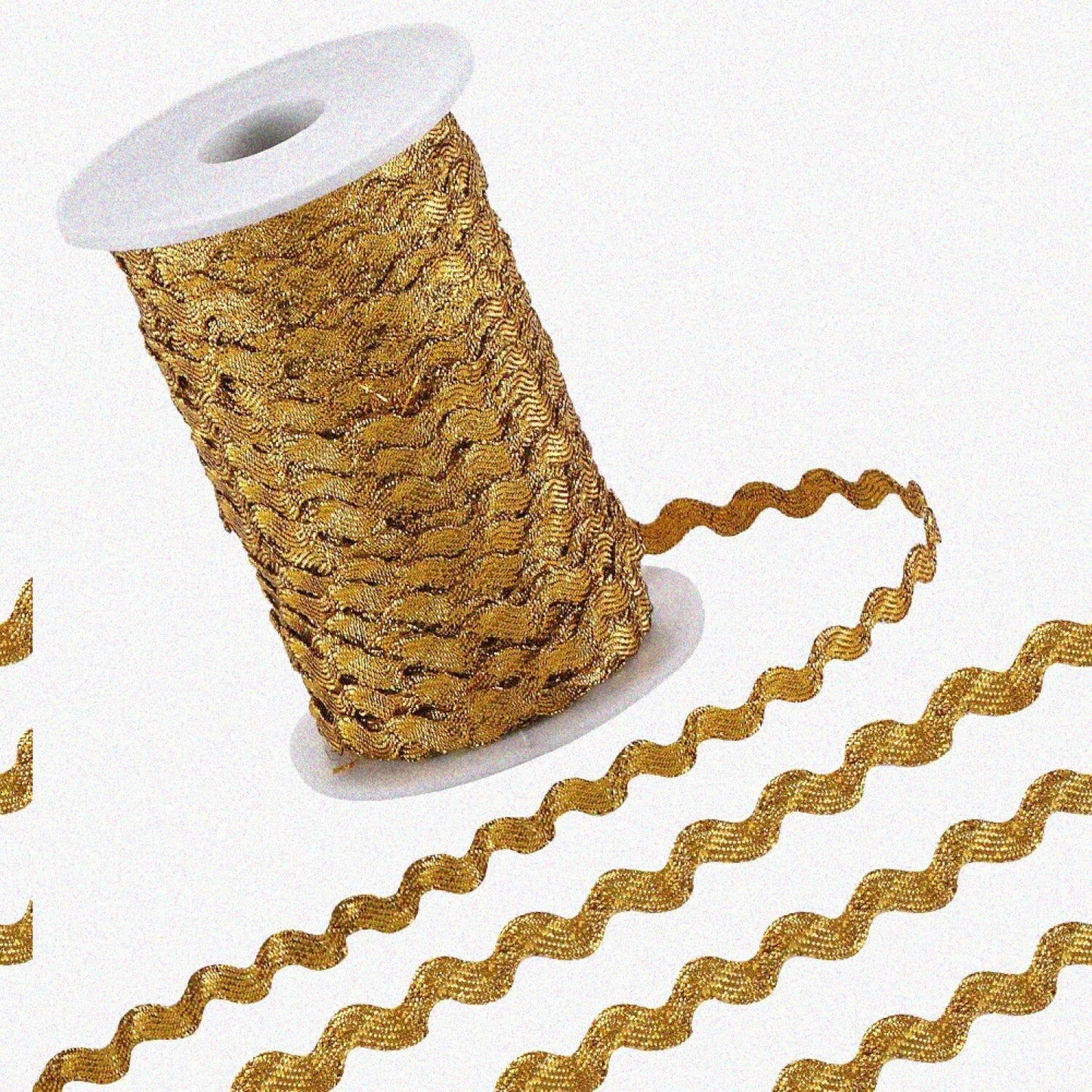 Metallic Gold Wavy Rick Rack Trim 50m 5mm