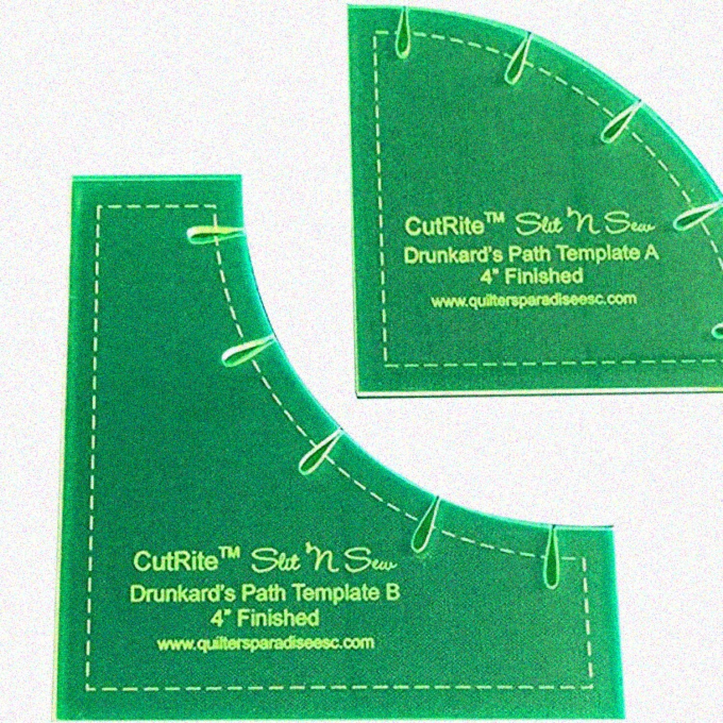 Drunkard's Path 4" Ruler Template, Green, 2 Pack