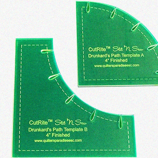 Drunkard's Path 4" Ruler Template Green 2 Pack