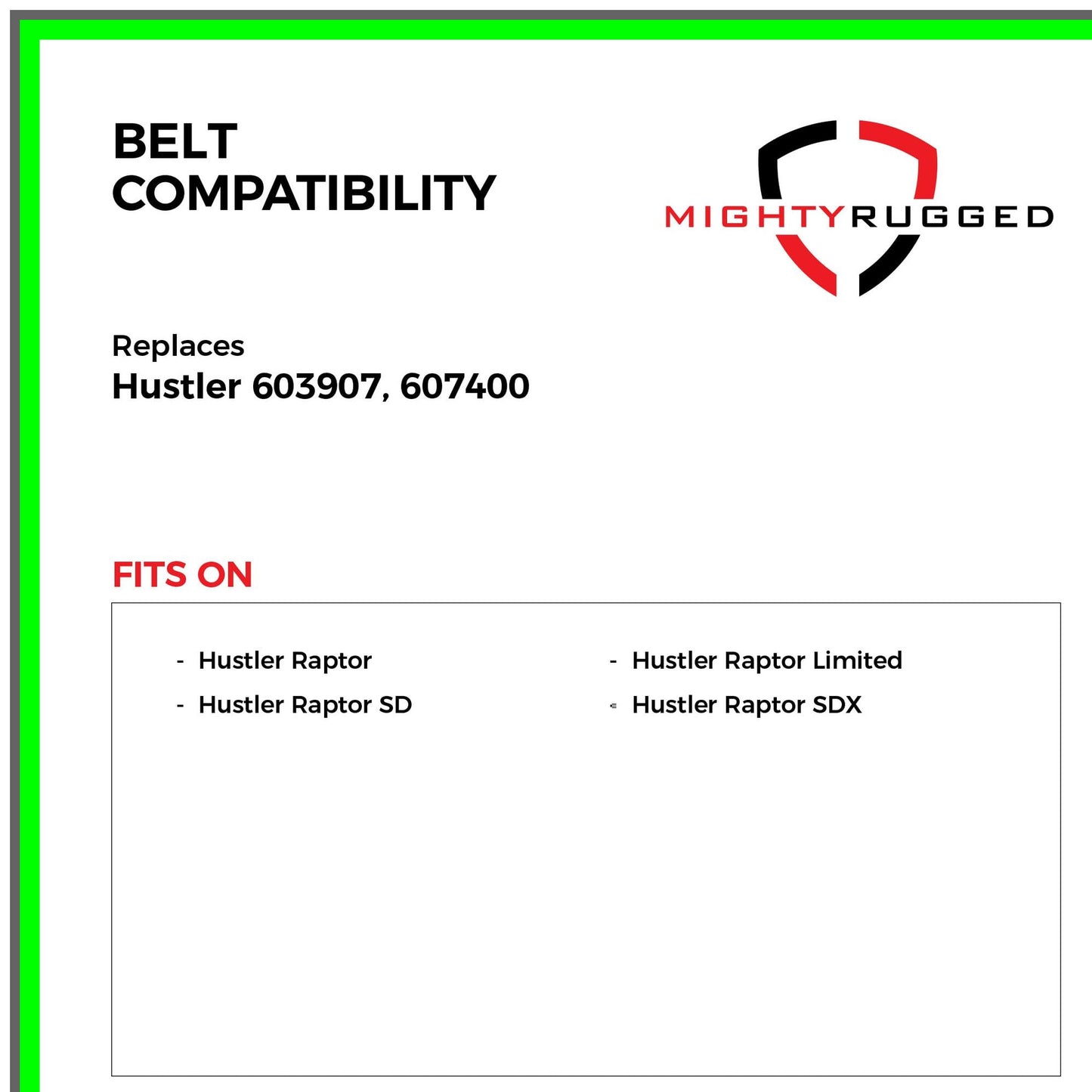 Hustler Raptor Drive Belt Replacement 51" Heavy-Duty Aramid Cord