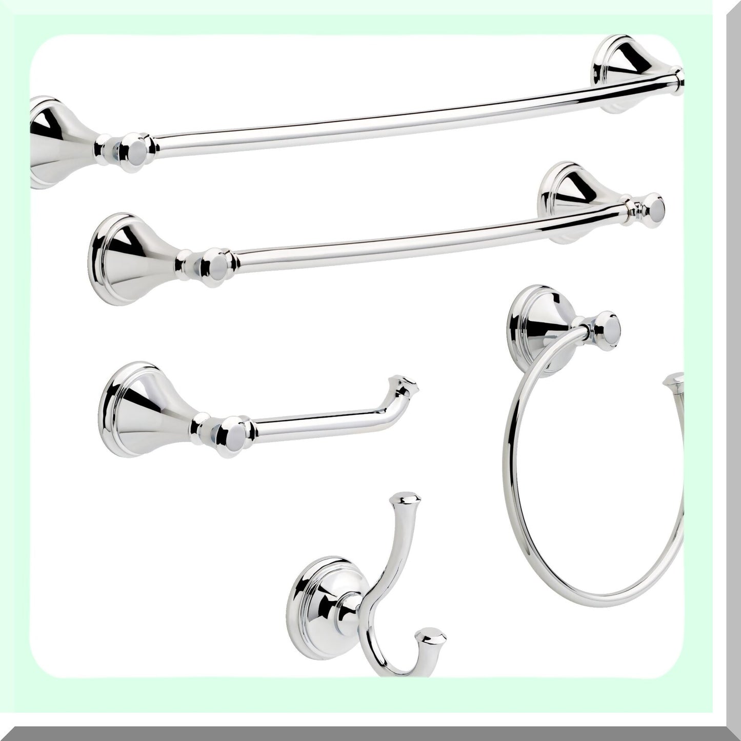 24-in Wall Mount Double Towel Bar in Polished Chrome