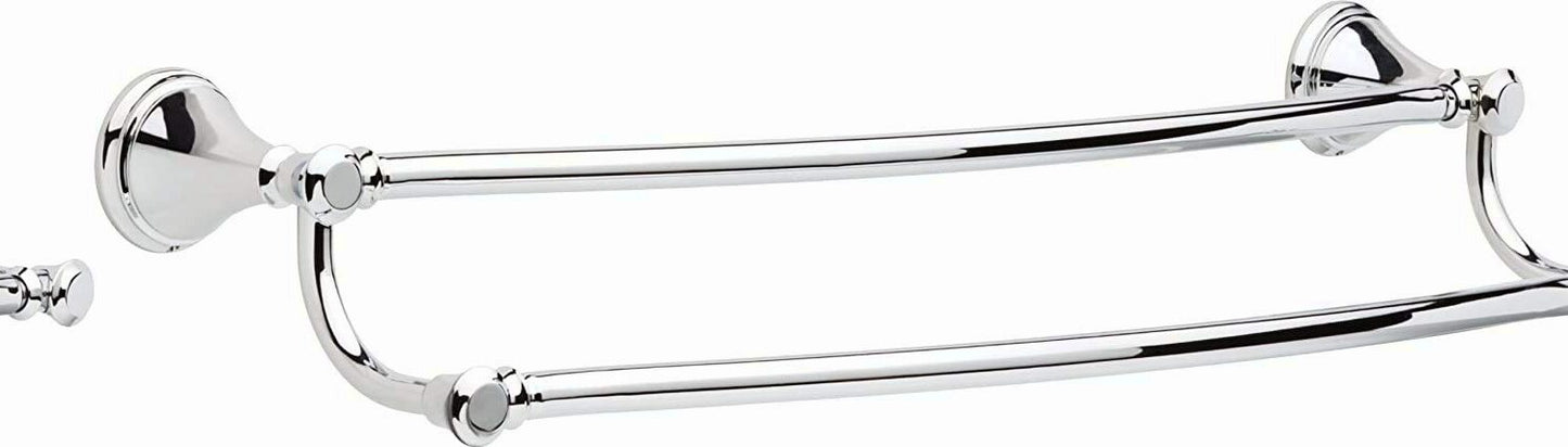 24-in Wall Mount Double Towel Bar in Polished Chrome