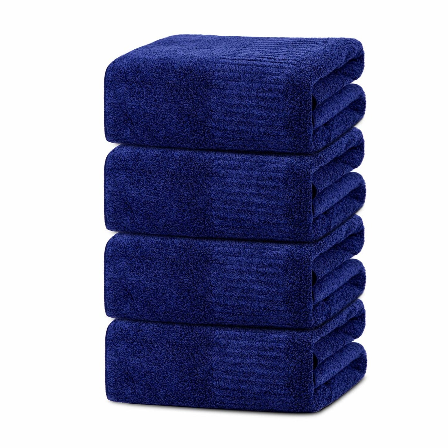 Bath Towels 4 Pack Large 35x63 Inches Navy Blue