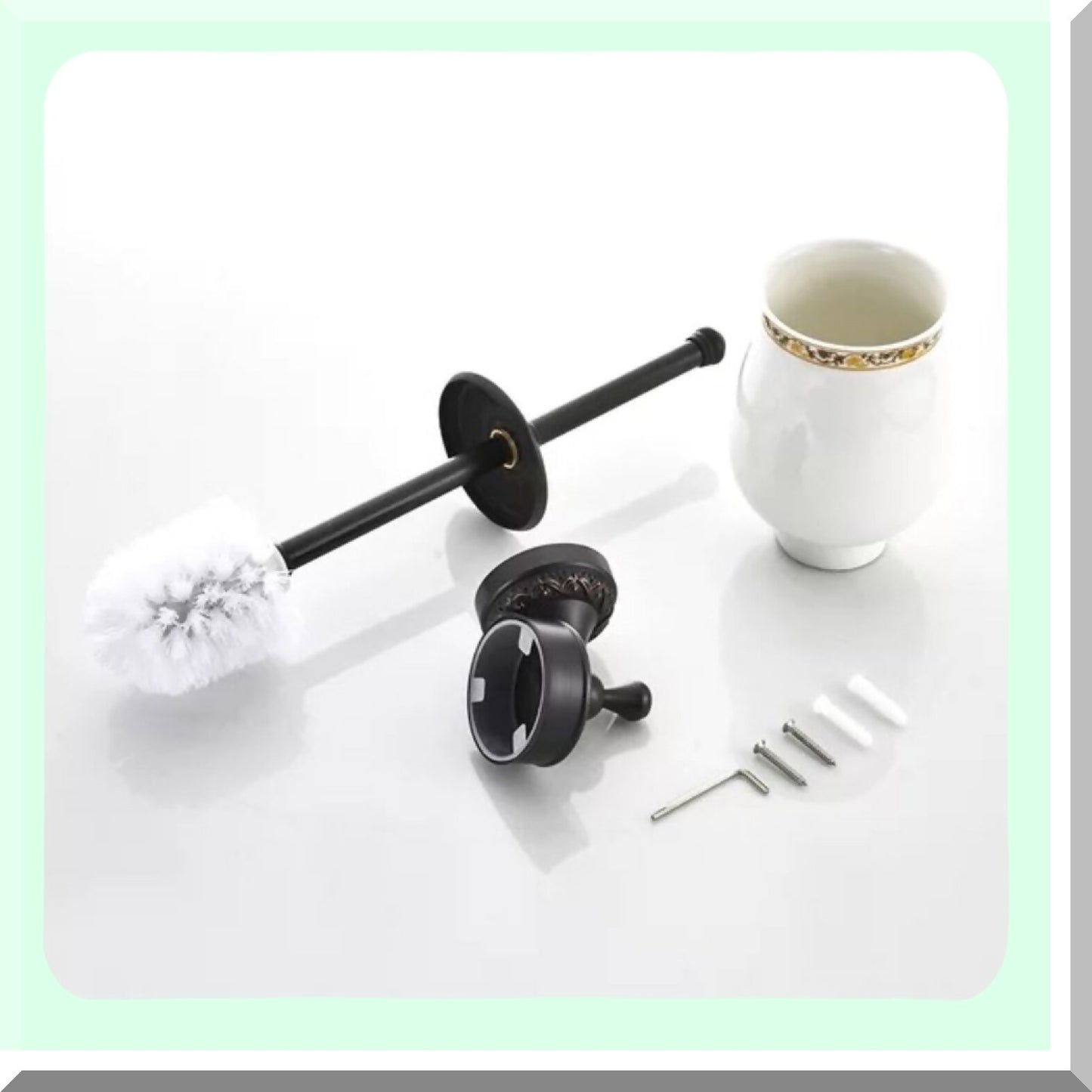 Rubbed Bronze Wall-Mounted Bathroom Brush Holder