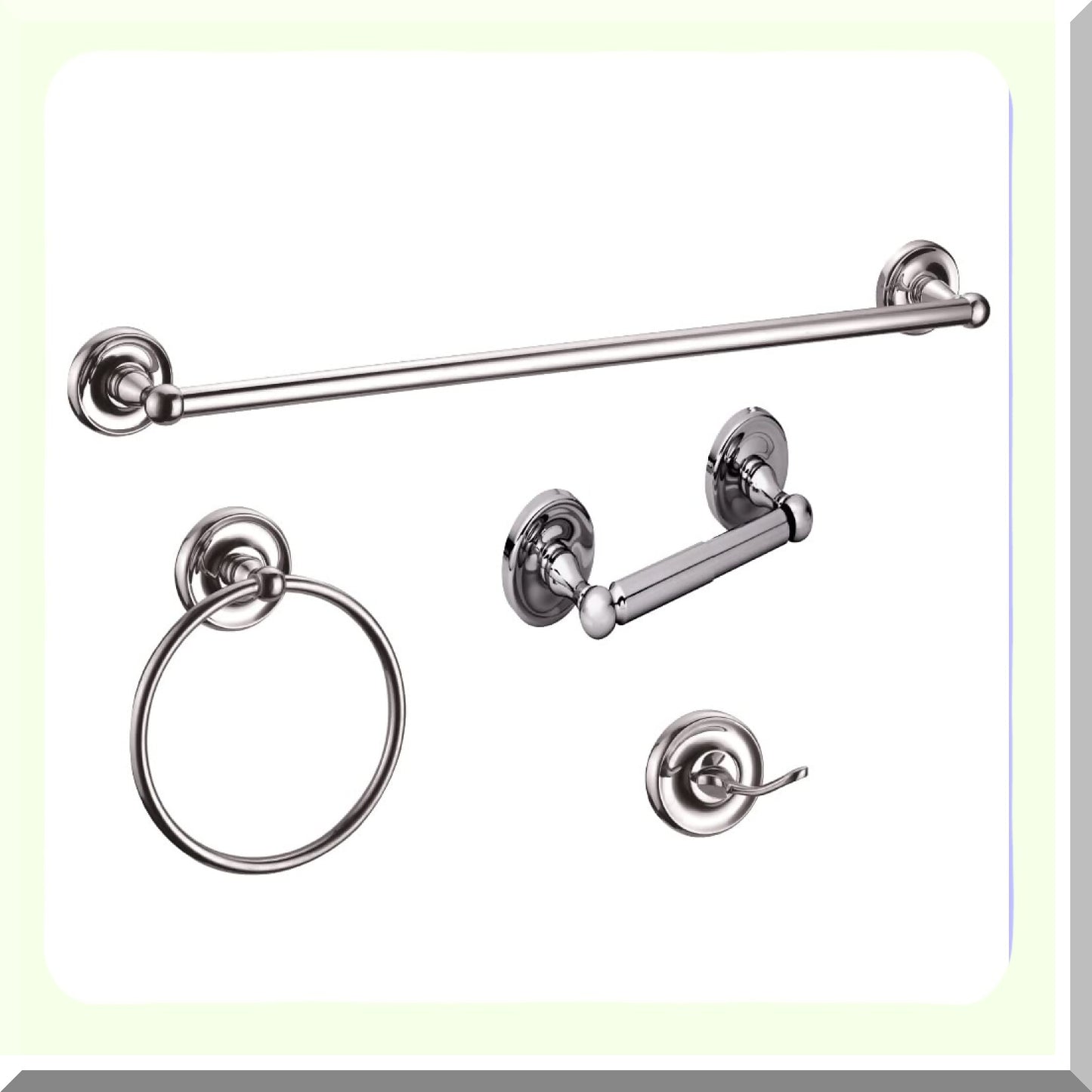 4-Piece Bathroom Accessory Kit Polished Chrome