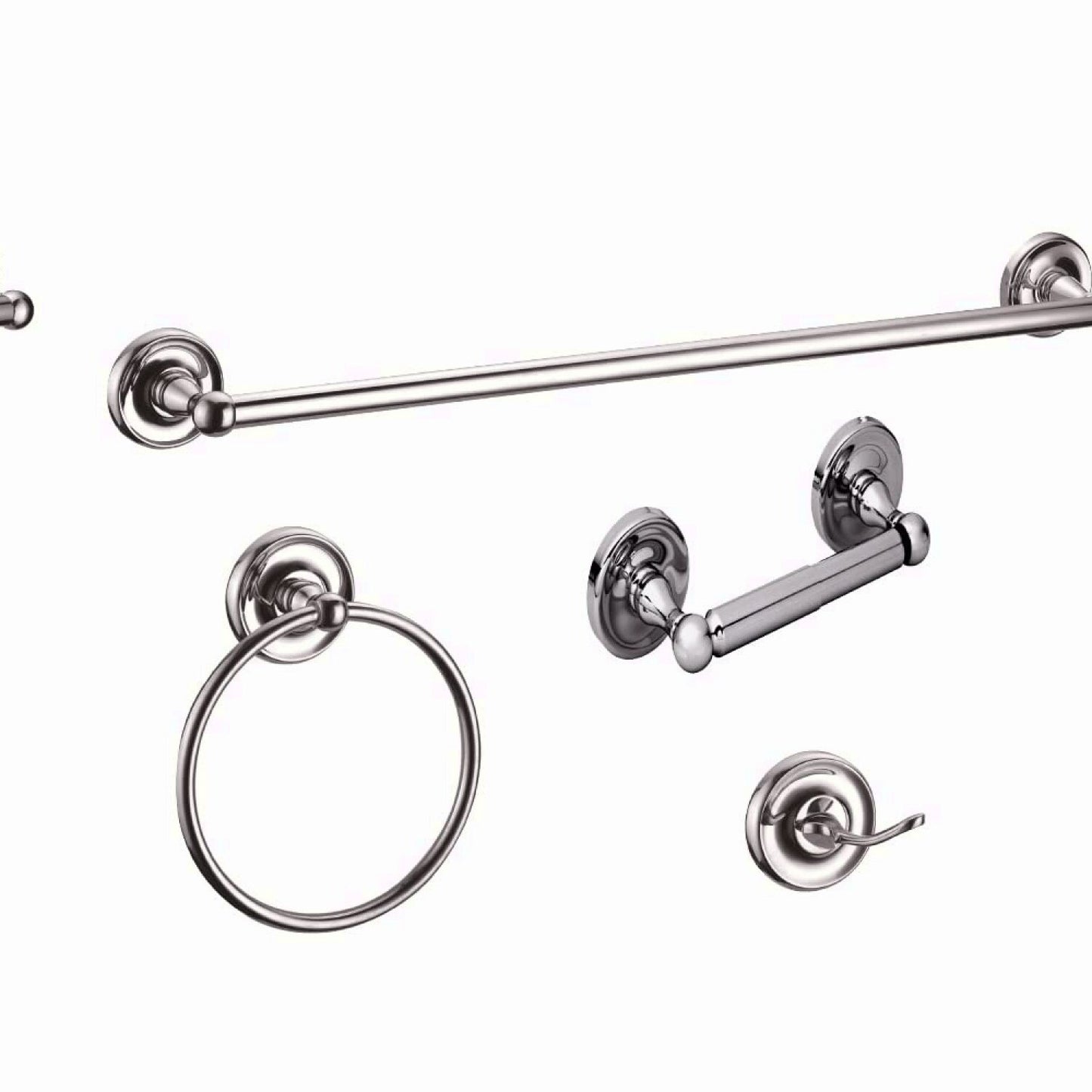 4-Piece Bathroom Accessory Kit Polished Chrome