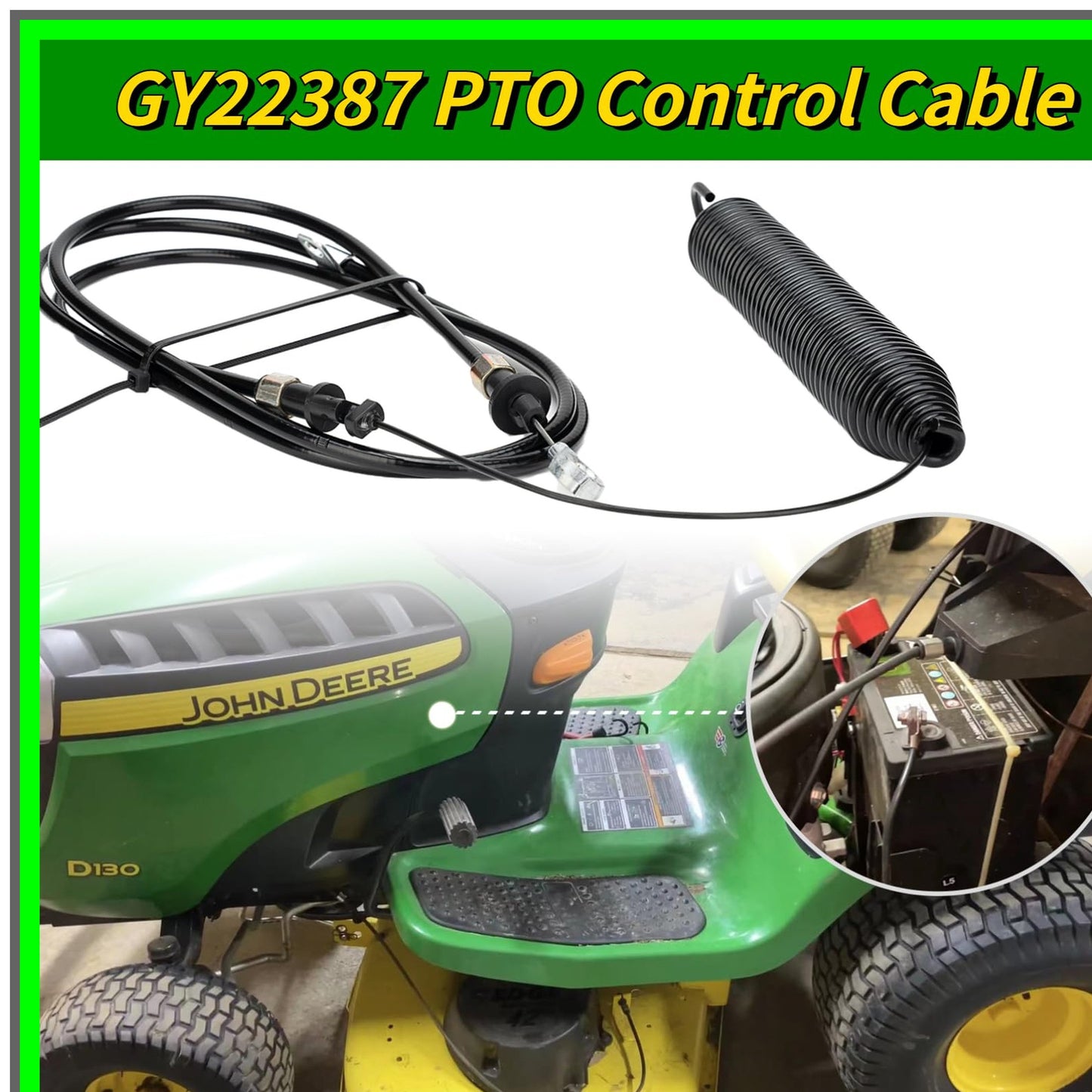Lawn Mower PTO Control Cable for Blade Engagement Compatibility