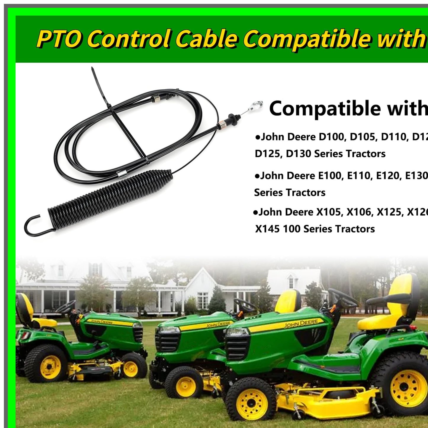 Lawn Mower PTO Control Cable for Blade Engagement Compatibility