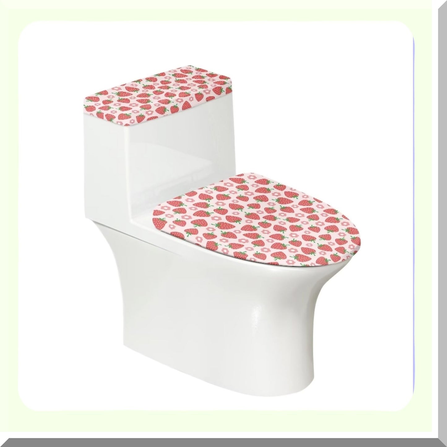 Strawberry Floral Bathroom Tet Lid Seat Cover