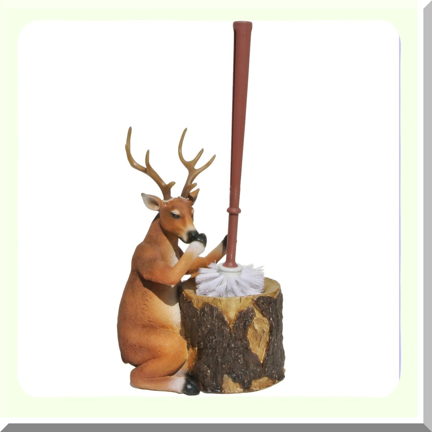 Deer Tet Brush Holder in Polyresin