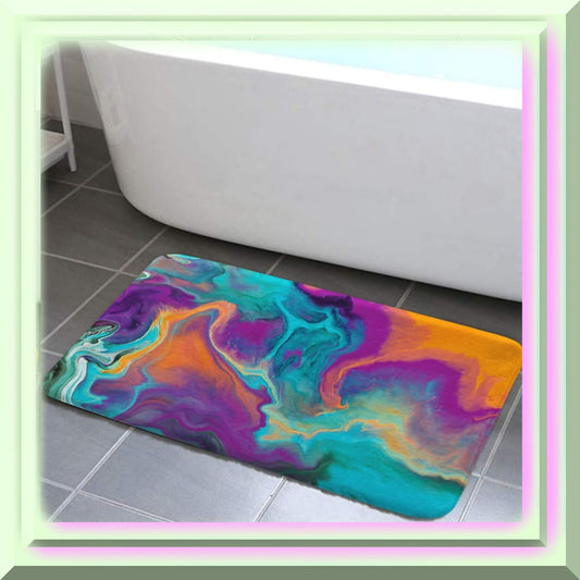 Colorful Abstract Art Bath Rug 17x29 Inch